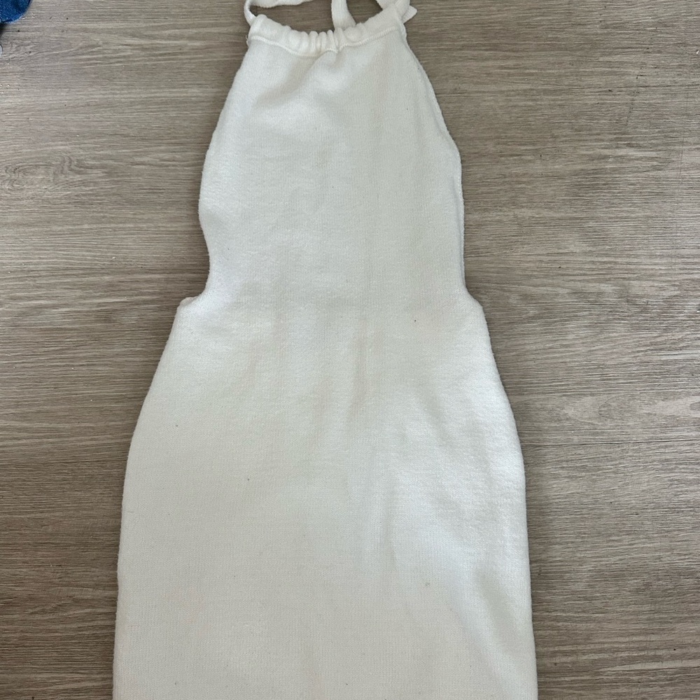 Elegant White Halter Dress